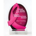 Pink Awareness Ribbon - Acrylic Award - 8-1/2"